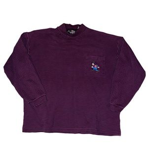 Disney originals purple striped goofy mock neck